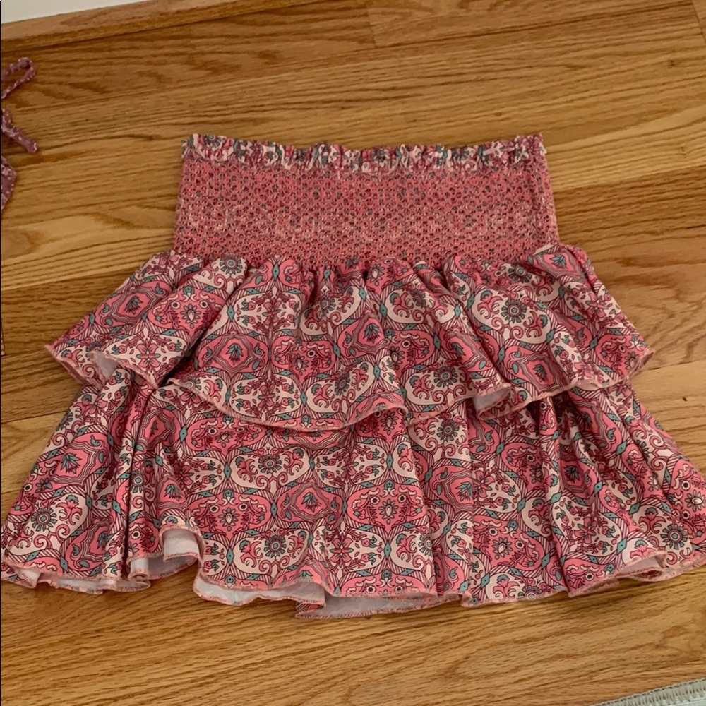 Pink Patterned mini skirt